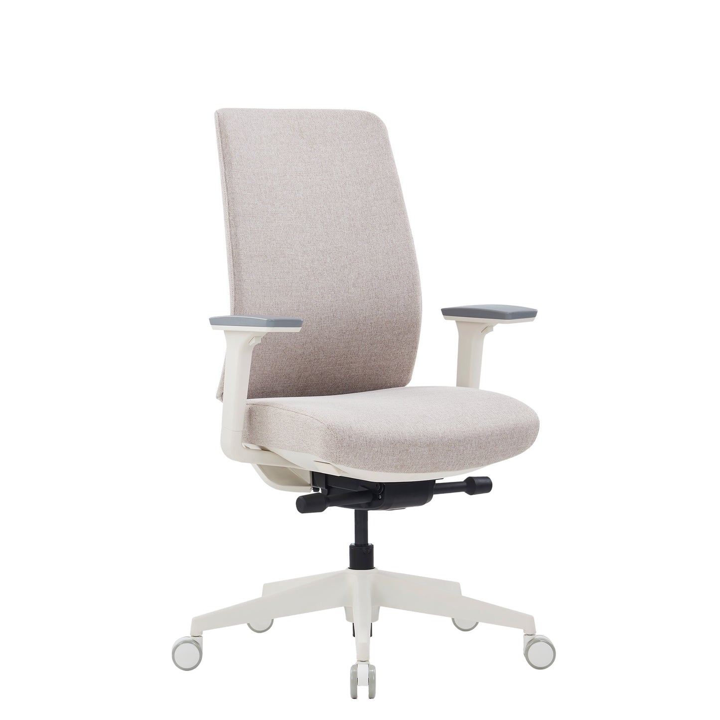 HARDY Bürodrehstuhl | Synchronmechanik, 3D-Armlehnen, Grau-Weiß