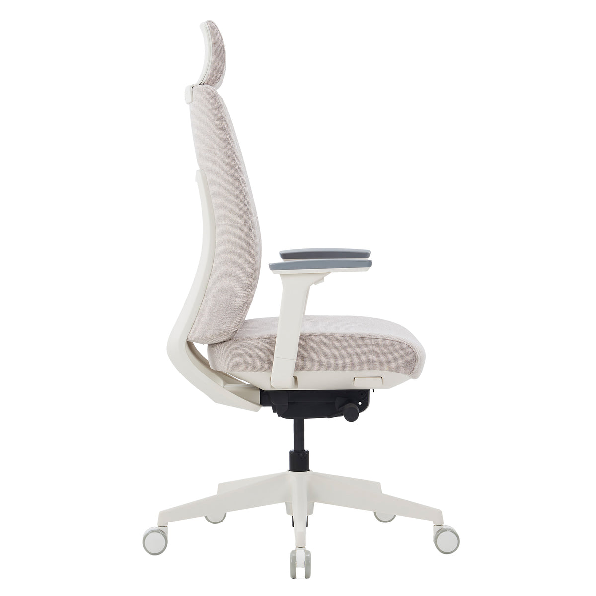 Sedia girevole da ufficio HARDY | Meccanismo sincronizzato, braccioli 3D, grigio-bianco - 4 Lightbox Main Image