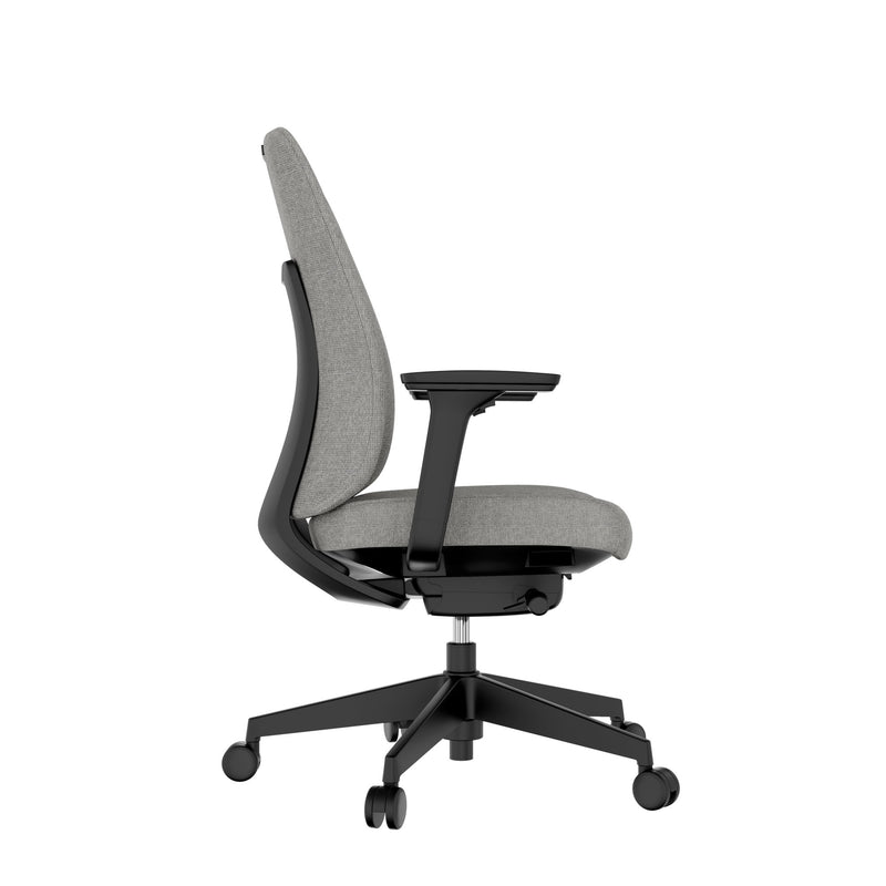 Chaise de bureau pivotante HARDY | mécanisme synchrone, accoudoirs 3D, gris  - 4 Main Image
