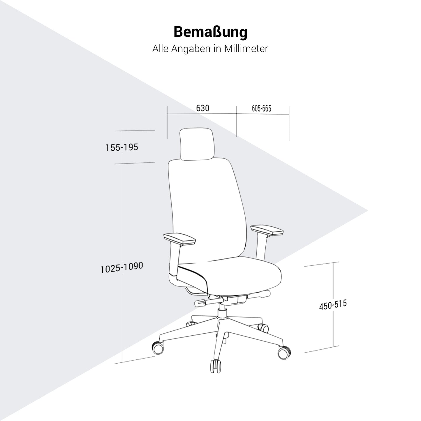 Hardy Office Swivel Chair | Meccanica sincrona, braccioli 3D, nero