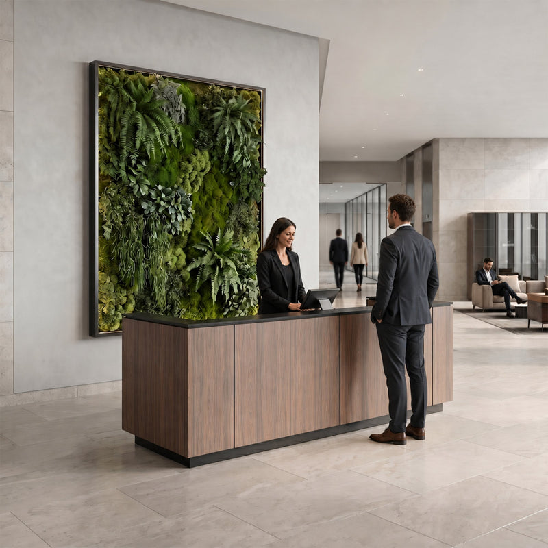 ICE Empfangstheke | 2204 x 1022 mm, Anthrazit - 9 Main Image