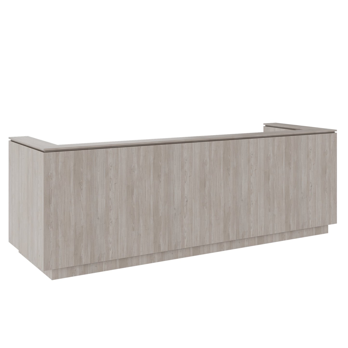 ICE reception desk | 3214 x 1022 mm, gray northern oak