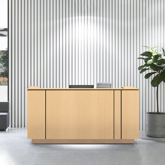 ICE reception desk | 2204 x 1022 mm, maple veneer