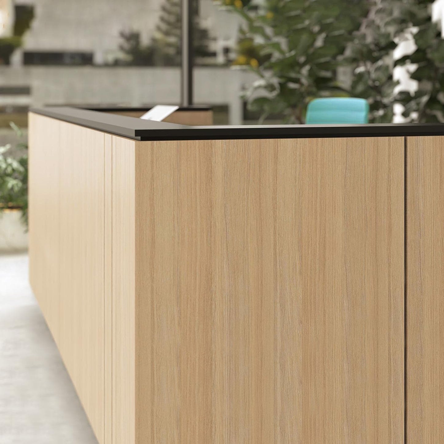 ICE reception desk | 3214 x 1022 mm, oak veneer