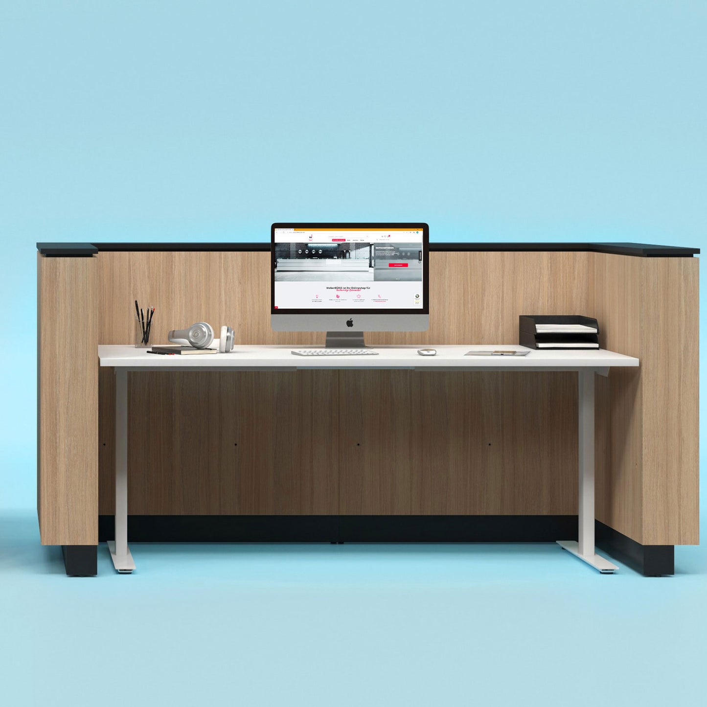 ICE reception desk | 3214 x 1022 mm, oak veneer