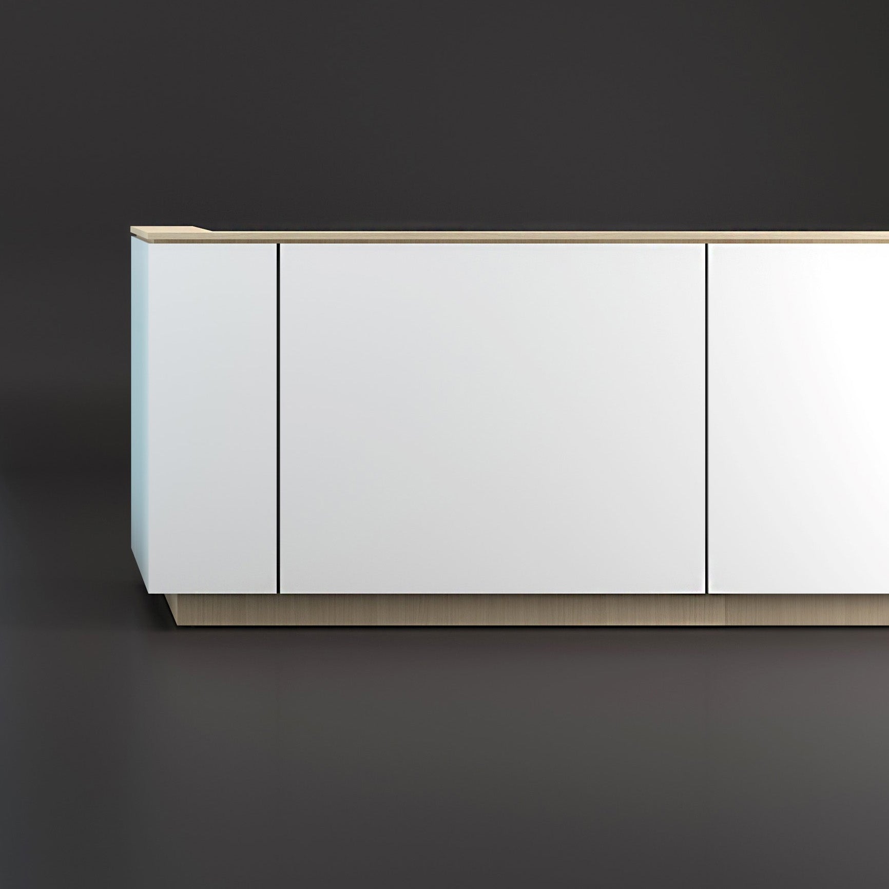ICE Empfangstheke | 2204 x 1022 mm, Nussbaum
