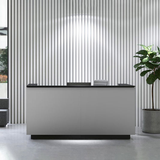 ICE reception desk | 2204 x 1022 mm, pearl gray