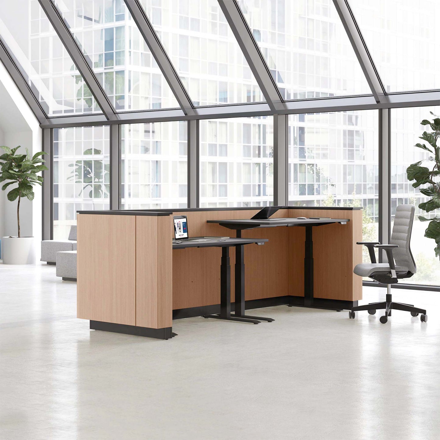 ICE reception desk | 3214 x 1022 mm, Cubanite gray