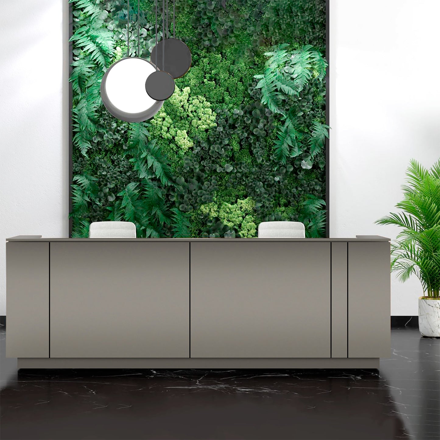 ICE reception desk | 3214 x 1022 mm, Cubanite gray