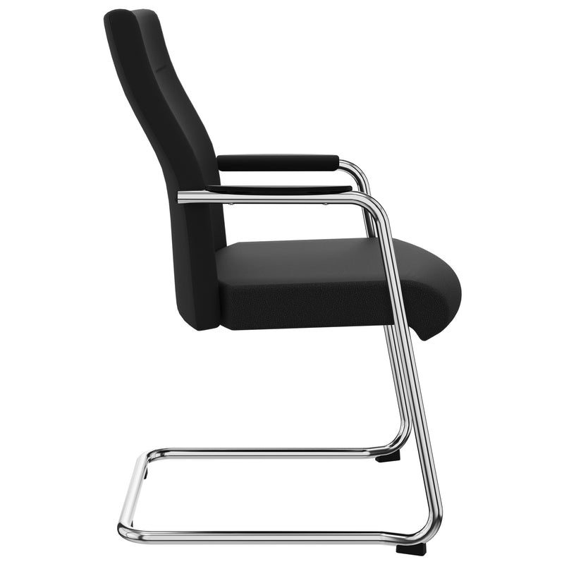 IMPOSING XXL visitor chair | Up to 180 KG, cantilever chair, high back, black - 2 Main Image