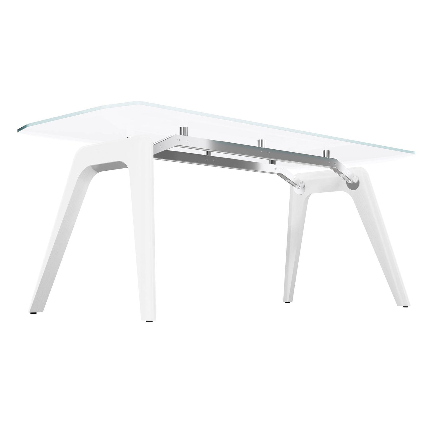 BRALCO RAIL Besprechungstisch | 1800 - 2400 mm (6 - 8 Personen) | Glas-Tischplatte, Eiche-Massivholz-Gestell