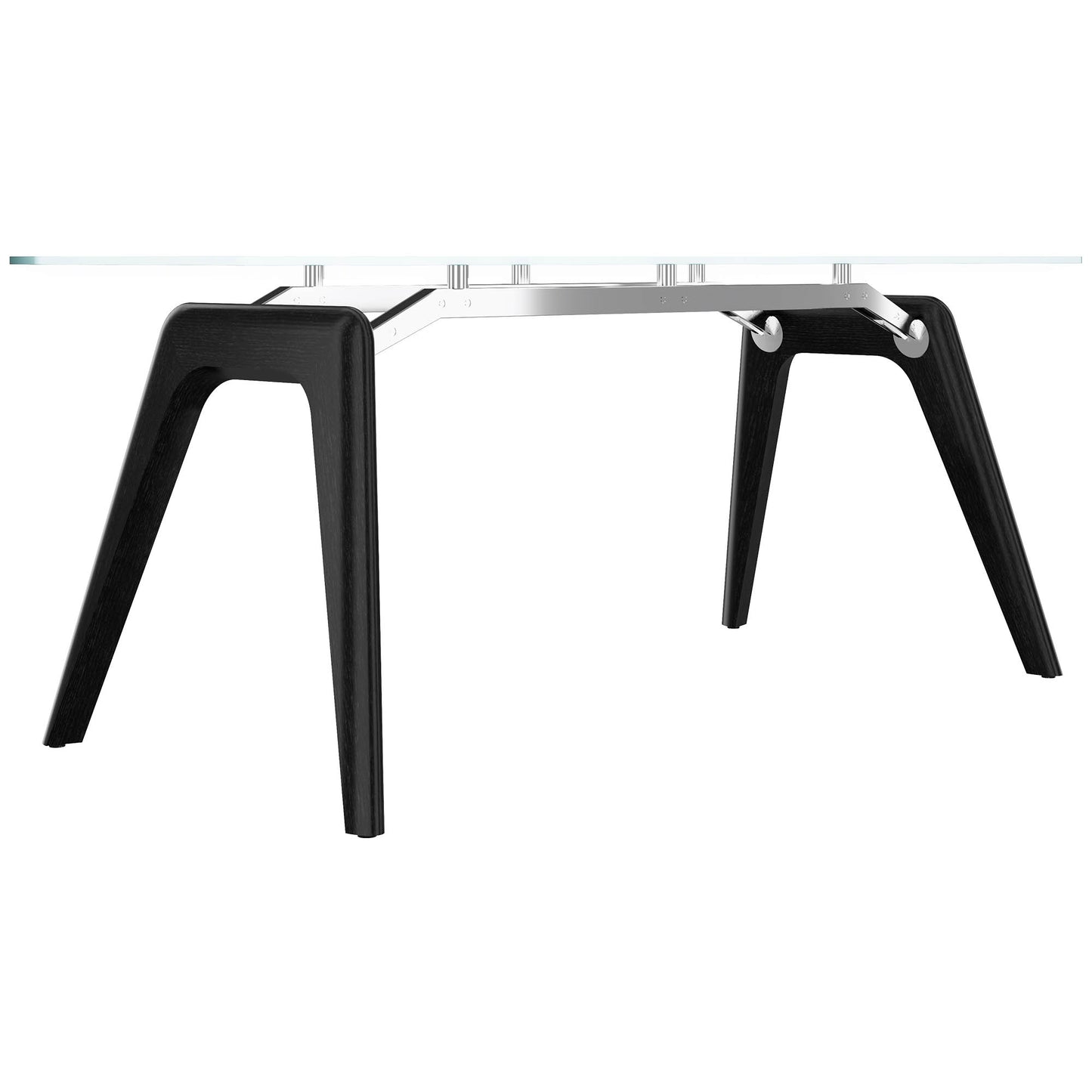 BRALCO RAIL Besprechungstisch | 1800 - 2400 mm (6 - 8 Personen) | Glas-Tischplatte, Eiche-Massivholz-Gestell