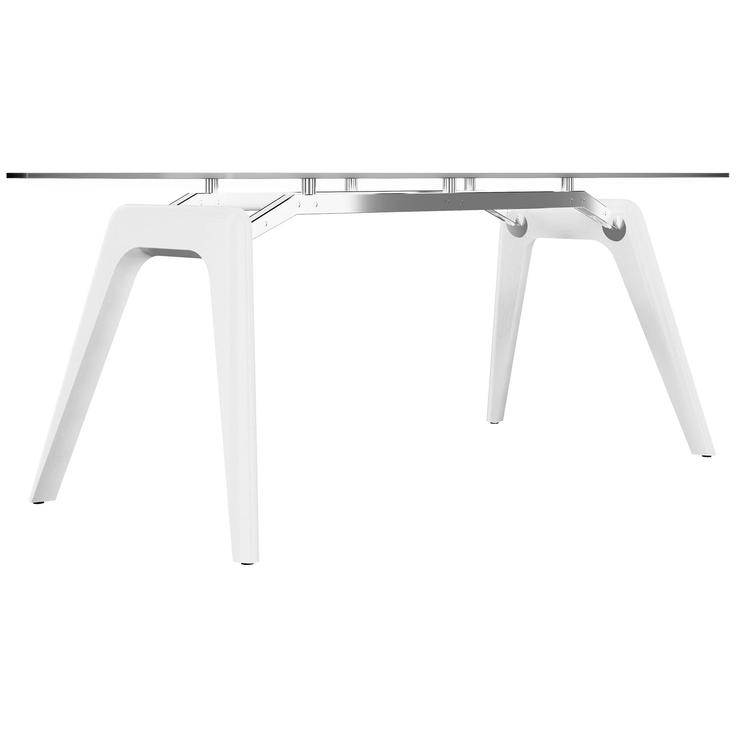 BRALCO RAIL meeting table | 1800 - 2400 mm (6 - 8 people) | gray tinted glass table top, solid oak wood frame