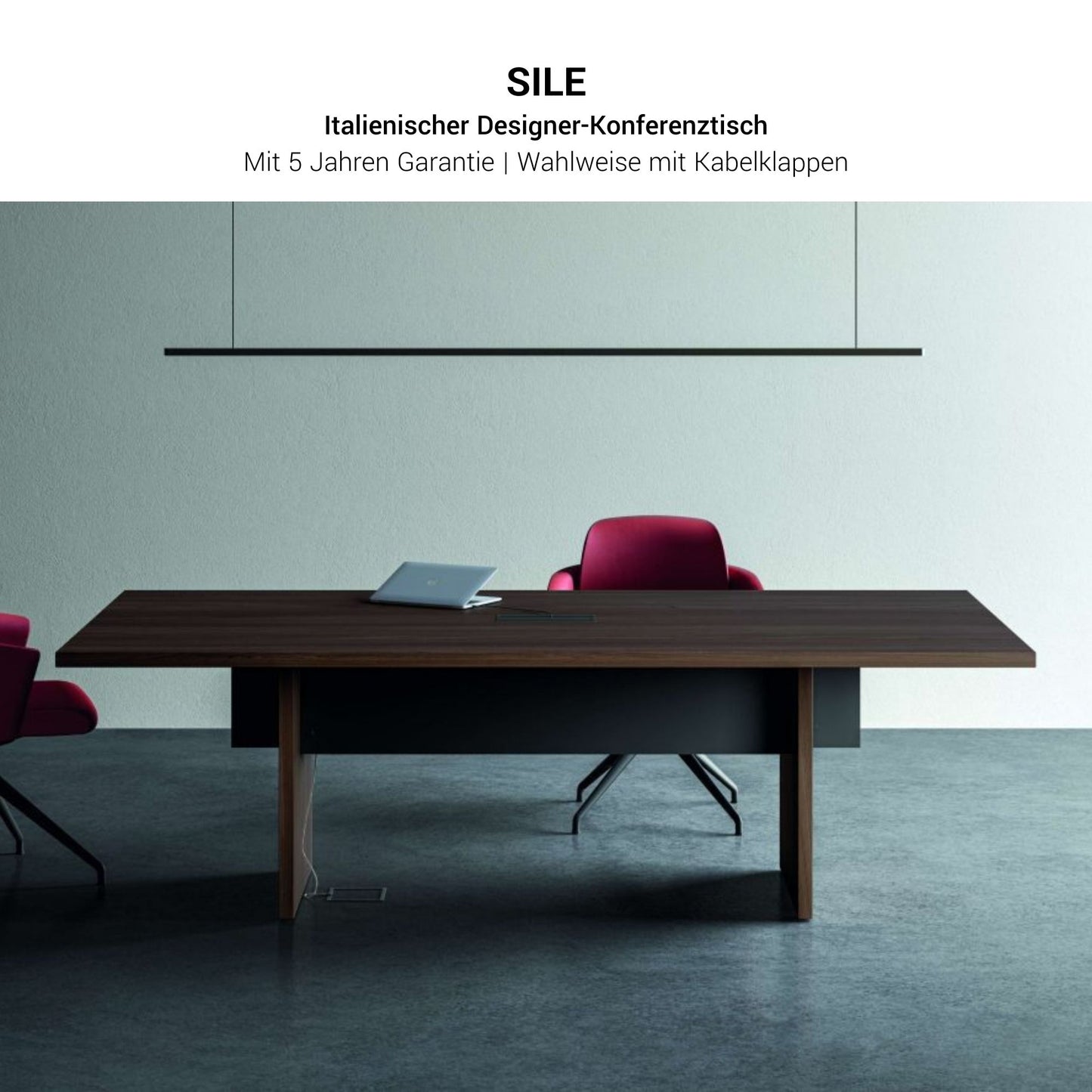 Bralco Sile Conference Table | 2400 - 4200 mm (6-16 persone), elettrificato, nero