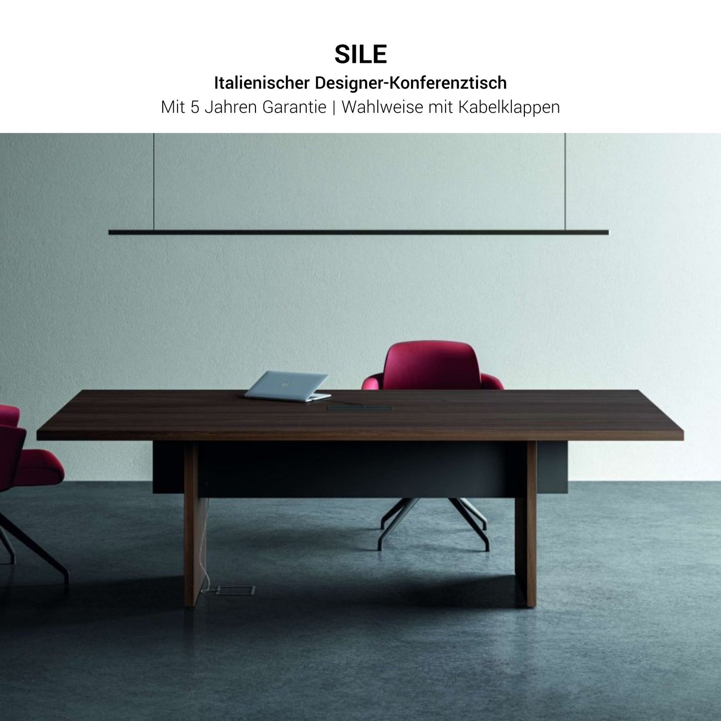 Bralco SILE Tableau de conférence | 2400 - 4200 mm (6 - 16 personnes), électrifié, noir