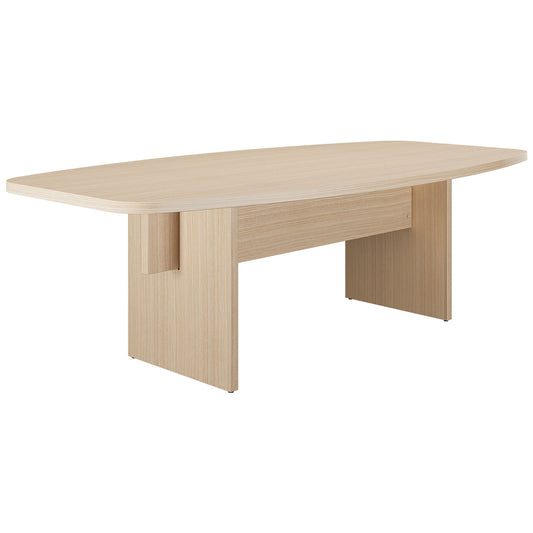 BRALCO SILE conference table | Boat shape, 2400 - 4200 mm (6 - 16 people), cable duct optional, oak