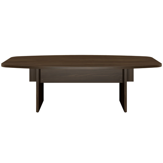 BRALCO SILE conference table | Boat shape, 2400 - 4200 mm (6 - 16 people), cable duct optional, walnut