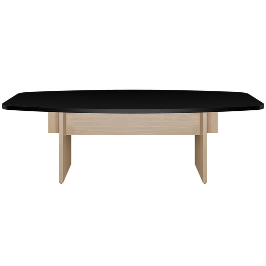 BRALCO SILE conference table | Boat shape, 2400 - 4200 mm (6 - 16 people), cable duct optional, black