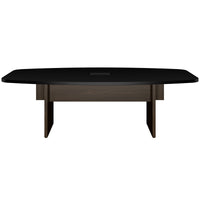 BRALCO SILE conference table | Boat shape, 2400 - 4200 mm (6 - 16 people), cable duct optional, black