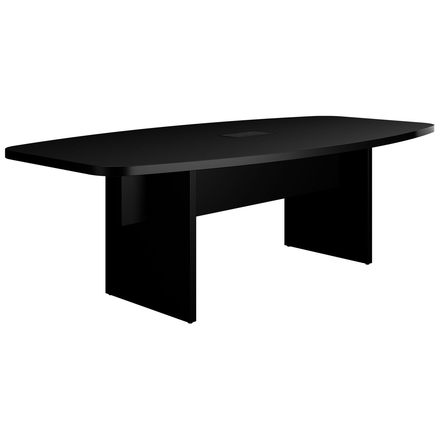 BRALCO SILE conference table | Boat shape, 2400 - 4200 mm (6 - 16 people), cable duct optional, black