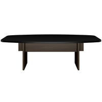 BRALCO SILE conference table | Boat shape, 2400 - 4200 mm (6 - 16 people), cable duct optional, black