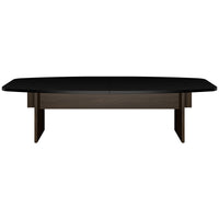 BRALCO SILE conference table | Boat shape, 2400 - 4200 mm (6 - 16 people), cable duct optional, black