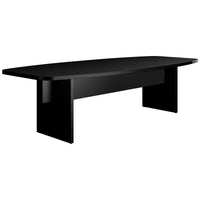 BRALCO SILE conference table | Boat shape, 2400 - 4200 mm (6 - 16 people), cable duct optional, black