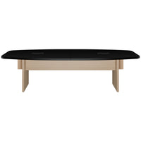 BRALCO SILE conference table | Boat shape, 2400 - 4200 mm (6 - 16 people), cable duct optional, black