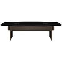 BRALCO SILE conference table | Boat shape, 2400 - 4200 mm (6 - 16 people), cable duct optional, black