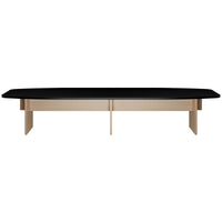 BRALCO SILE conference table | Boat shape, 2400 - 4200 mm (6 - 16 people), cable duct optional, black