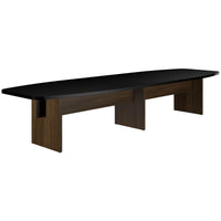 BRALCO SILE conference table | Boat shape, 2400 - 4200 mm (6 - 16 people), cable duct optional, black