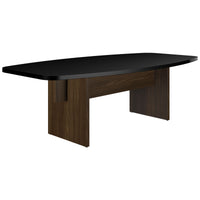 BRALCO SILE conference table | Boat shape, 2400 - 4200 mm (6 - 16 people), cable duct optional, black