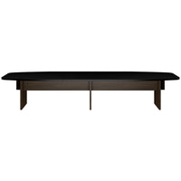 BRALCO SILE conference table | Boat shape, 2400 - 4200 mm (6 - 16 people), cable duct optional, black