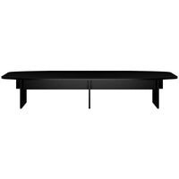 BRALCO SILE conference table | Boat shape, 2400 - 4200 mm (6 - 16 people), cable duct optional, black