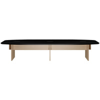 BRALCO SILE conference table | Boat shape, 2400 - 4200 mm (6 - 16 people), cable duct optional, black