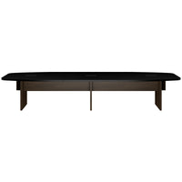 BRALCO SILE conference table | Boat shape, 2400 - 4200 mm (6 - 16 people), cable duct optional, black