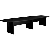 BRALCO SILE conference table | Boat shape, 2400 - 4200 mm (6 - 16 people), cable duct optional, black