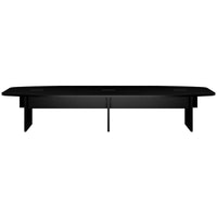 BRALCO SILE conference table | Boat shape, 2400 - 4200 mm (6 - 16 people), cable duct optional, black