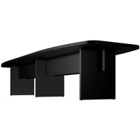 BRALCO SILE conference table | Boat shape, 2400 - 4200 mm (6 - 16 people), cable duct optional, black