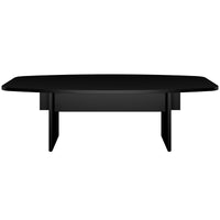 BRALCO SILE conference table | Boat shape, 2400 - 4200 mm (6 - 16 people), cable duct optional, black