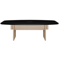 BRALCO SILE conference table | Boat shape, 2400 - 4200 mm (6 - 16 people), cable duct optional, black