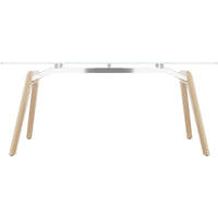 BRALCO RAIL desk | 1800 - 2400mm | Glass table top, solid oak wood frame