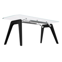 BRALCO RAIL desk | 1800 - 2400mm | Glass table top, solid oak wood frame