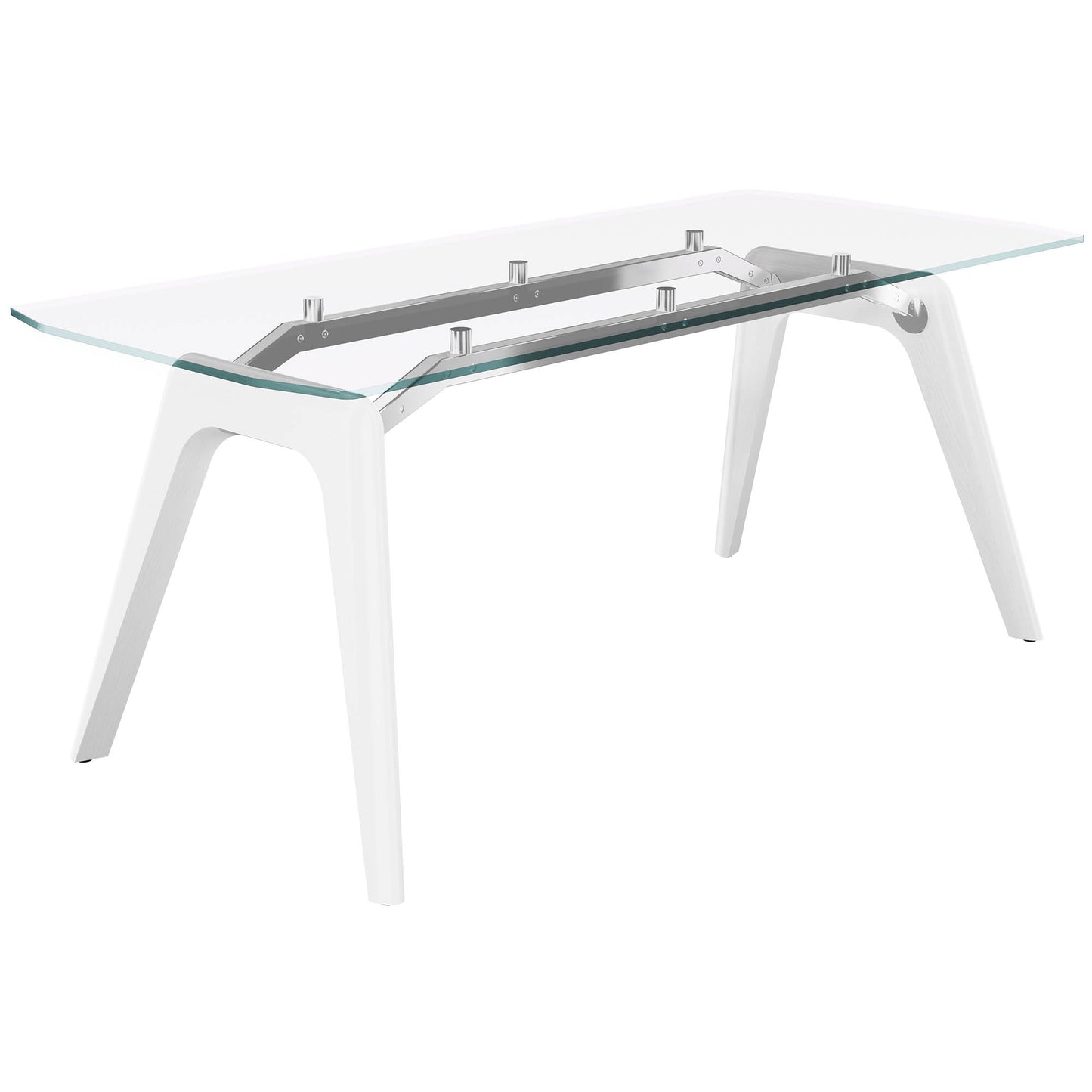 BRALCO RAIL desk | 1800 - 2400mm | Glass table top, solid oak wood frame