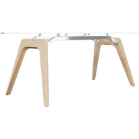 BRALCO RAIL desk | 1800 - 2400mm | Glass table top, solid oak wood frame