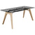 BRALCO RAIL desk | 1800 - 2400mm | Gray tinted glass table top, solid oak wood frame