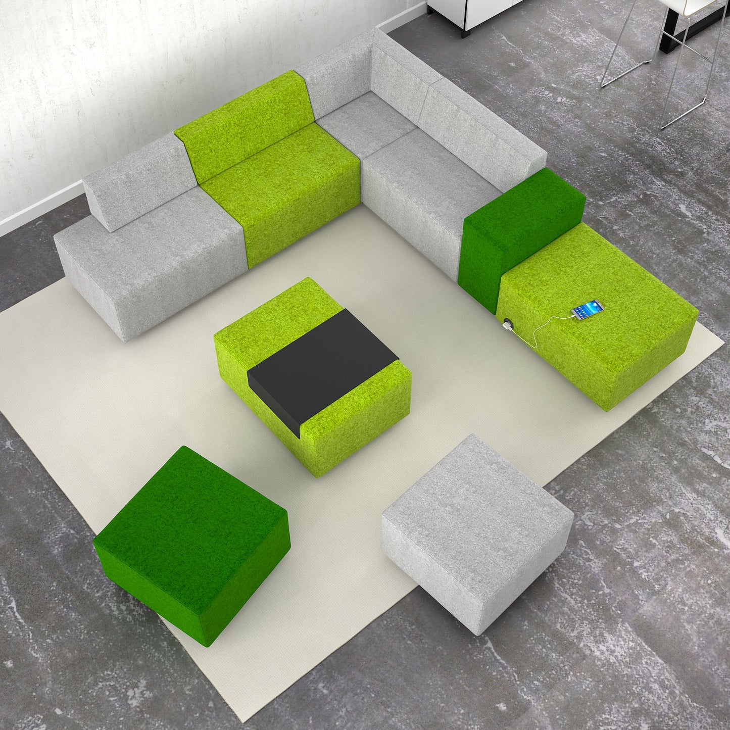 JAZZ Pouf / Sitzhocker | 300-1200 x 600 mm, viele Farben