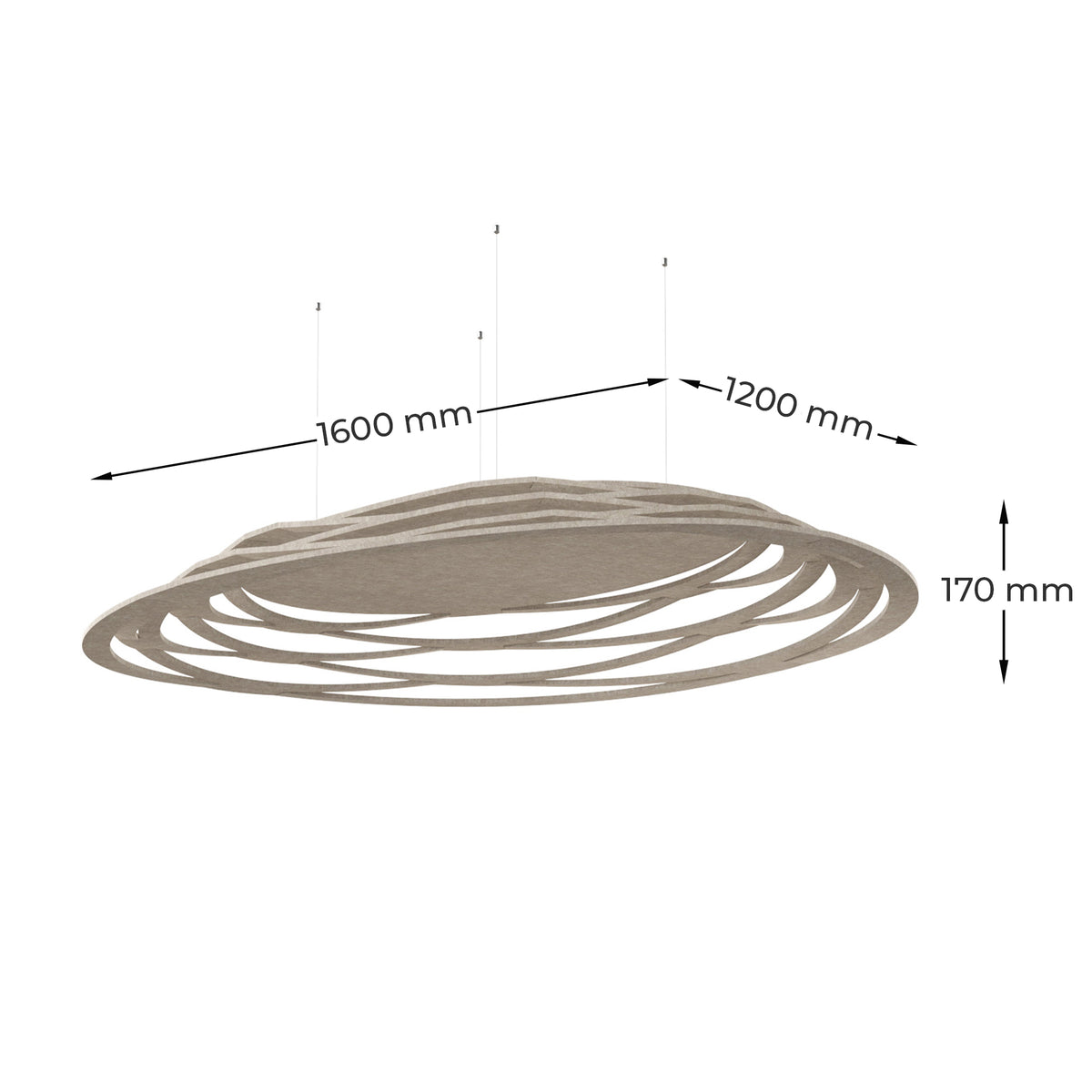 KITE Deckenpaneel oval | 1200 x 1600 mm, über 20 Farben, mehrere Muster