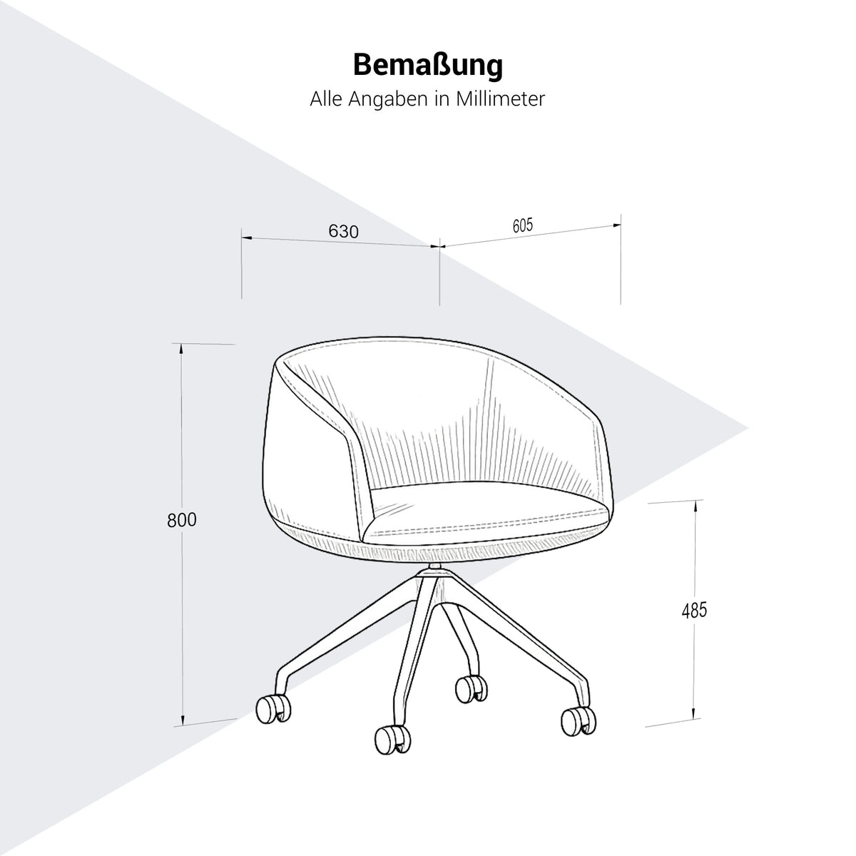 KOPA Konferenzstuhl | Pyramidengestell auf Rollen, über 100 Farben