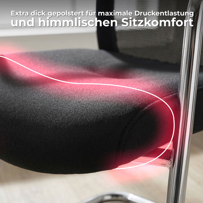 KYRA Cantilever Chair | Fixed Armrests, Black - 11 Main Image
